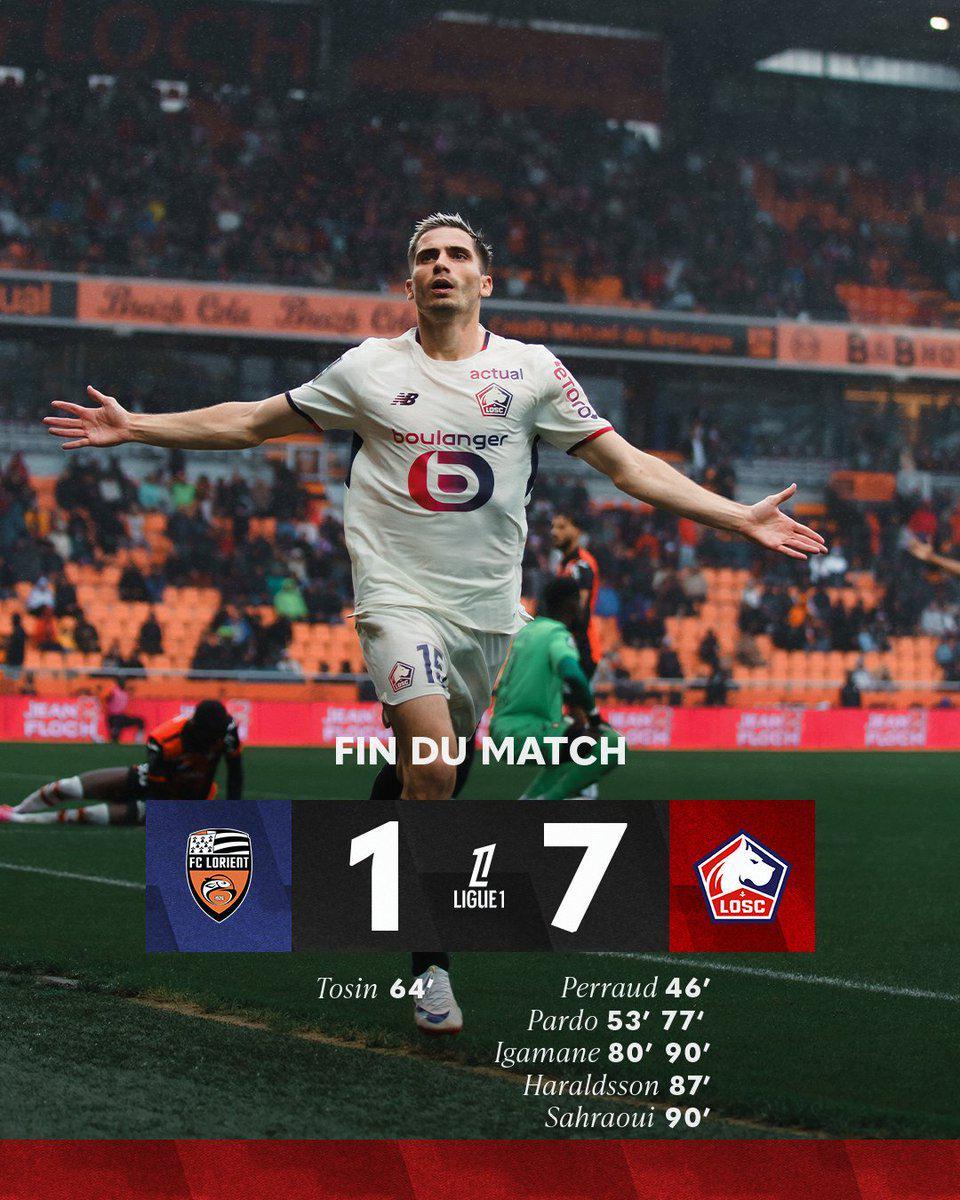 恐怖如斯！里尔半场打入7球，为法甲28年来首队